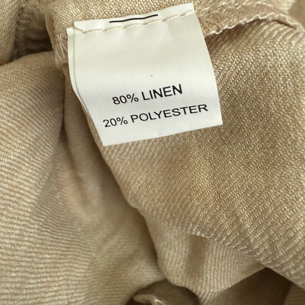 NEW Women's MURCI Linen Trousers Size L Beige Wide Leg - Picture 4 of 7
